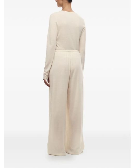 12 STOREEZ White Camelia Drawstring Trousers