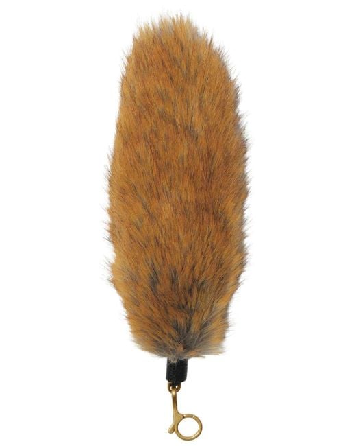 Burberry Natural Schlüsselanhänger mit Faux Fur