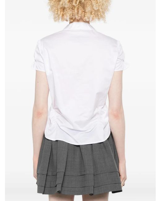 Low Classic White Button-Down Gathered Shirt