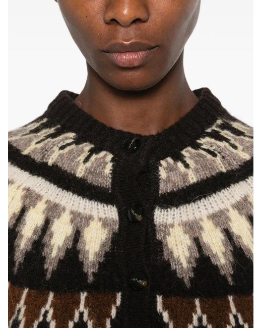 Yerse Black Gemusterter Pullover