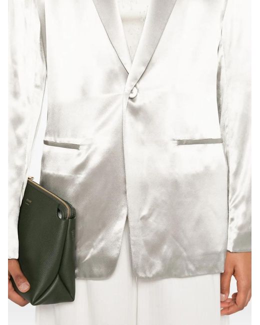 Alberta Ferretti White Single-Breasted Jacket