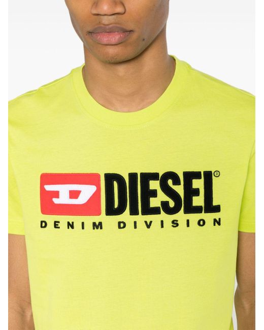 DIESEL Yellow T-diegor-div Cotton T-shirt for men