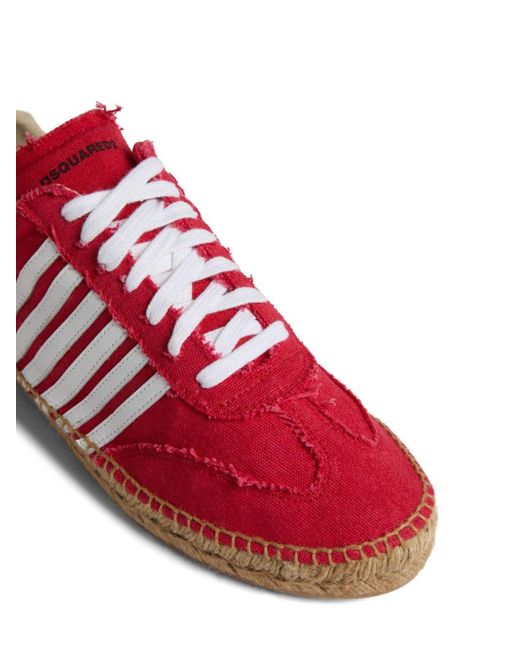 DSquared² Red Side-stripe Lace-up Sneakers for men