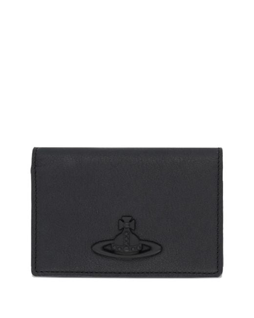 Vivienne Westwood Black Orb-Plaque Leather Wallet