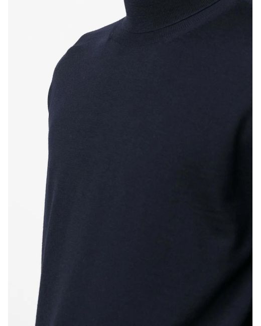 Jil Sander Blue Roll-Neck Merino Wool Jumper for men