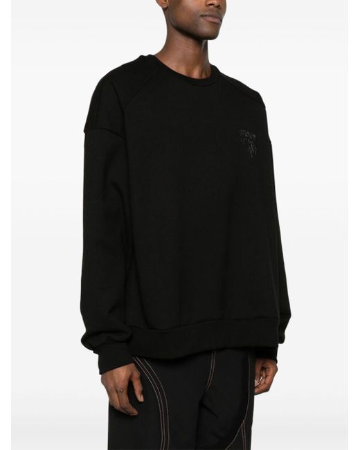Juun.J Black Embroidered-logo Sweatshirt for men