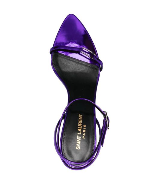 Saint Laurent Blue 75Mm Kitty Sandals