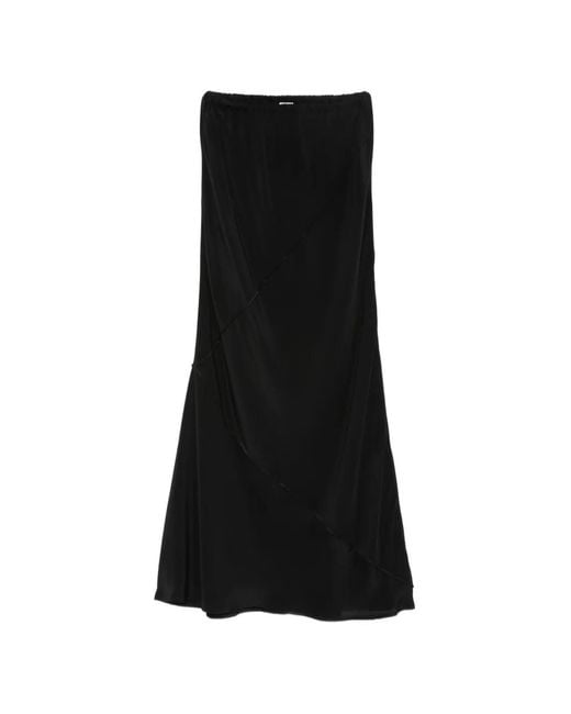Baserange Black Jupe Mi-Longue Asymétrique