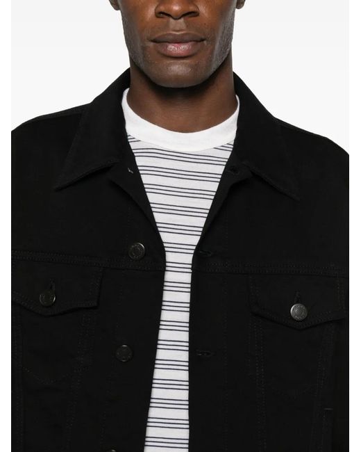 Jacob Cohen Black Point-Collar Jacket for men