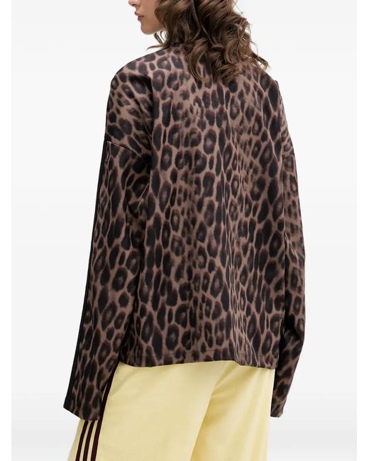 Adidas Brown Leopard-Print Jacket