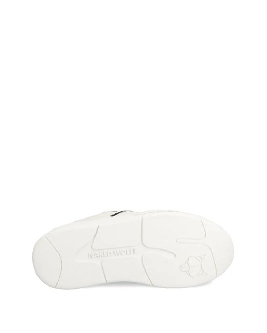 Naked Wolfe White Slider Platform Sneakers