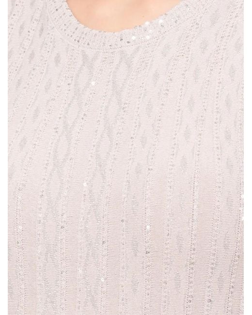 D.exterior Natural Sequin-Embellished Midi Dress