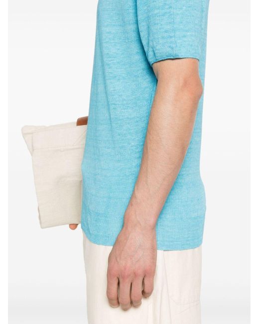 T-shirt en lin à manches courtes 120% Lino pour homme en coloris Blue