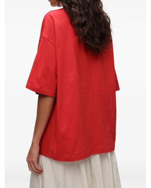 Bimba Y Lola Red Towelling-Logo T-Shirt