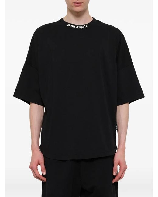 Palm Angels Black Classic Logo T-Shirt for men
