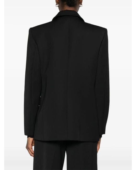 Nissa Black Embellished Double-Breasted Jacket