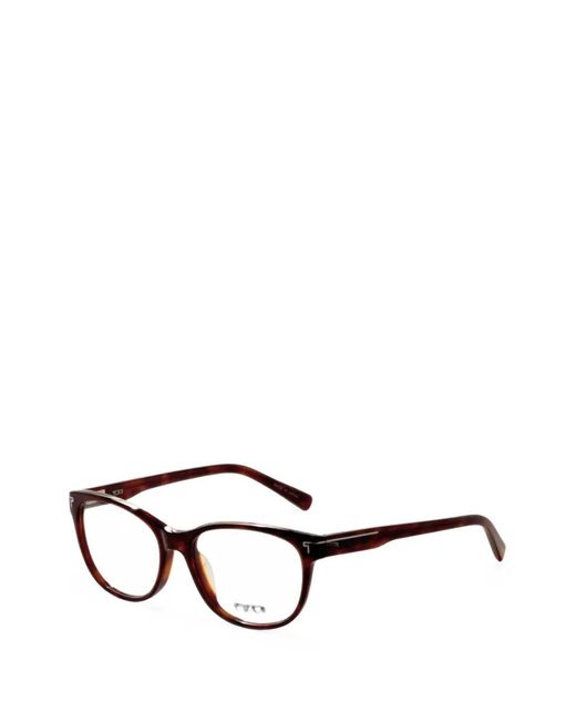 Tumi White Tortoiseshell-Effect Round-Frame Glasses