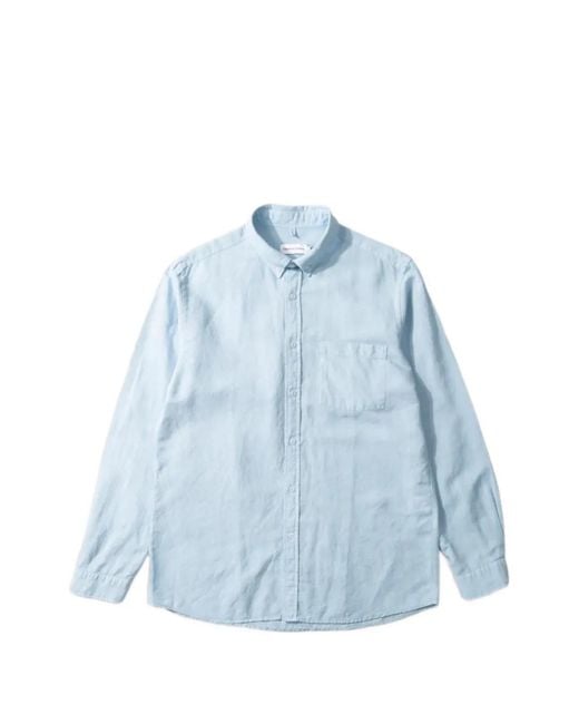 Dean Edmonds Blue Button-Down Chest-Pocket Shirt for men