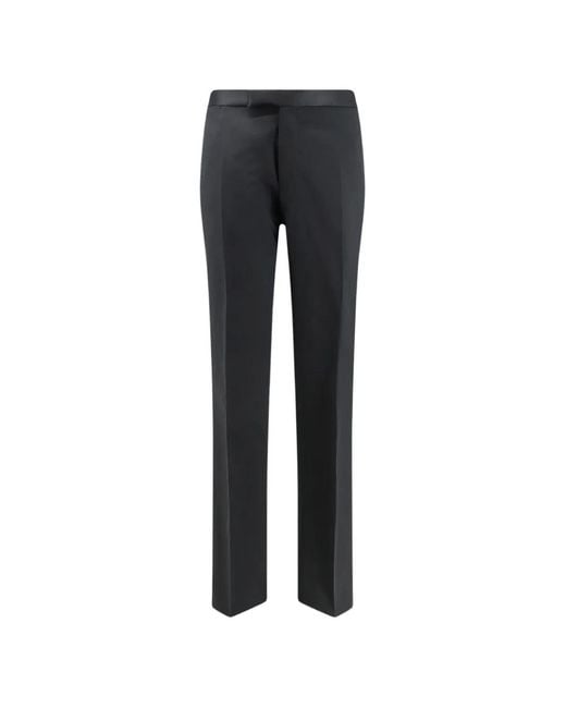 Tagliatore Black Tuxedo Virgin Wool Trousers for men