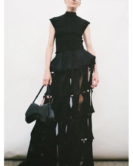 A.W.A.K.E. MODE Black Knitted Sleeveless Top