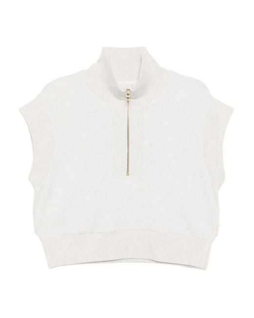 Varley Kelly ハーフジップ トップ White