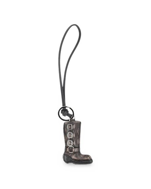 Miu Miu White Buckle-Detail Boot Keychain