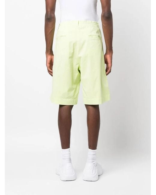 Moschino Yellow Embroidered-Logo Detail Shorts for men