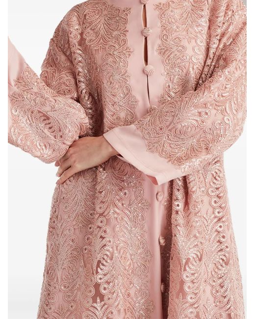 Vestido con encaje bordado Tadashi Shoji de color Pink