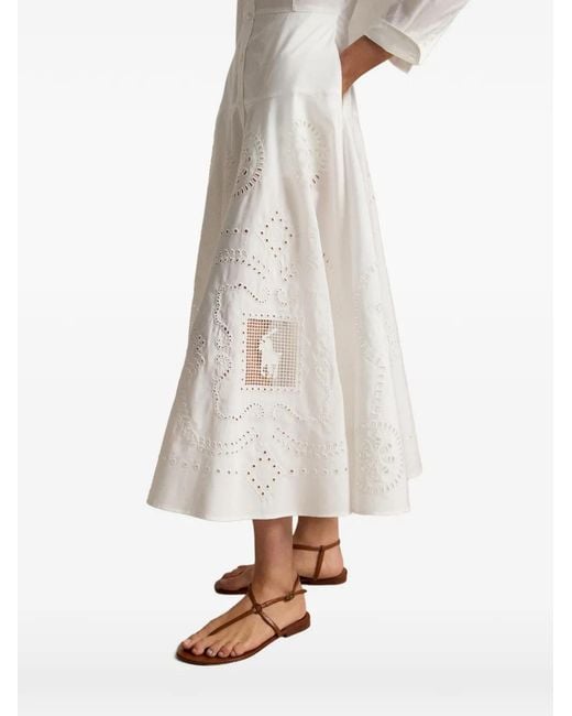 Polo Ralph Lauren White Cotton Eyelet Shirt Dress