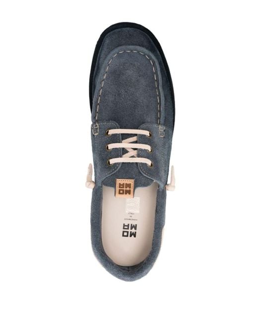 Moma Blue Suede Tonal Boat Shoes for men