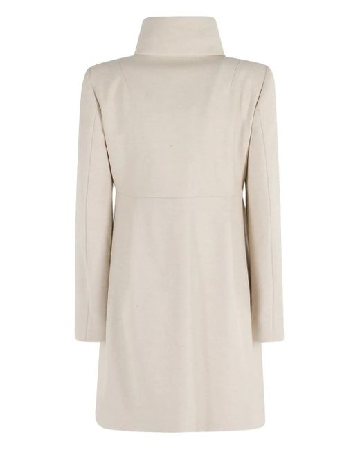 Fay Natural Turtleneck Clasp Coat