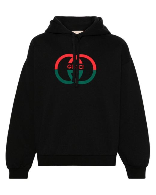 Gucci Hoodie Interlocking G aus Baumwoll-Jersey in Black für Herren