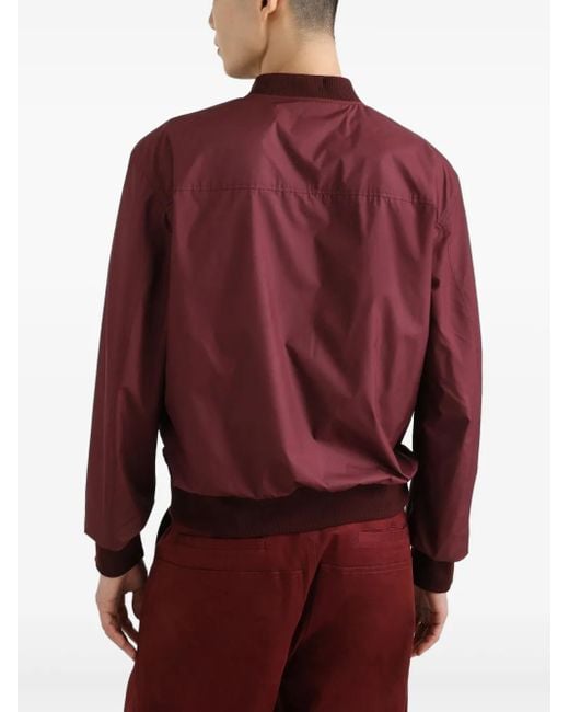 Dolce & Gabbana Red Zip-Up Bomber Jacket for men