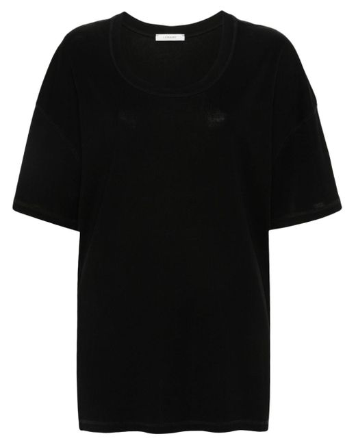 Lemaire Black T-Shirt mit tiefen Schultern
