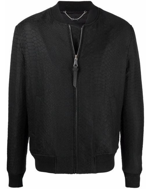 Billionaire Black Animalier-Print Bomber Jacket for men