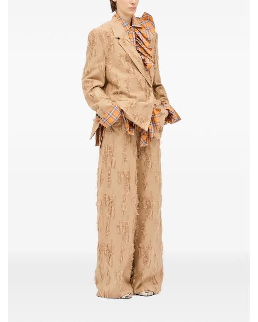 MSGM Natural Destroyed Trousers