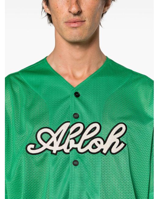 Off-White c/o Virgil Abloh Green Baseball Mesh Jersey Shirt for men
