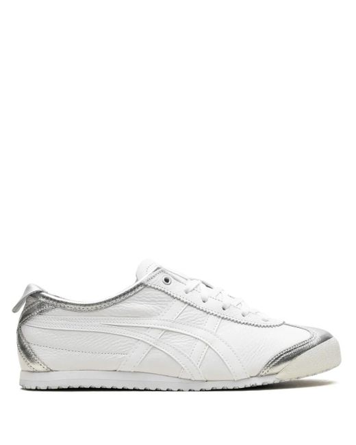 Onitsuka Tiger White Signature Stripe Low-Top Leather Sneakers for men