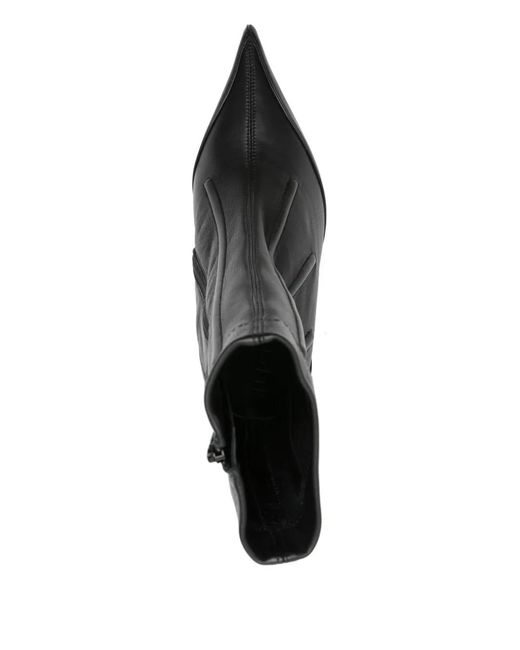 Mugler Black 95Mm Leather Ankle Boots