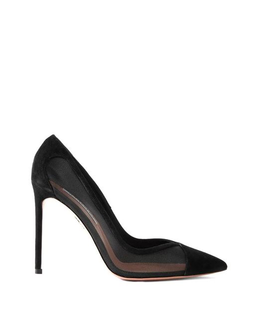 Aquazzura Black Mesh-Detail Pumps
