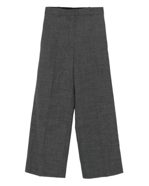 Sandro Gray Flat-Front Tailored Trousers