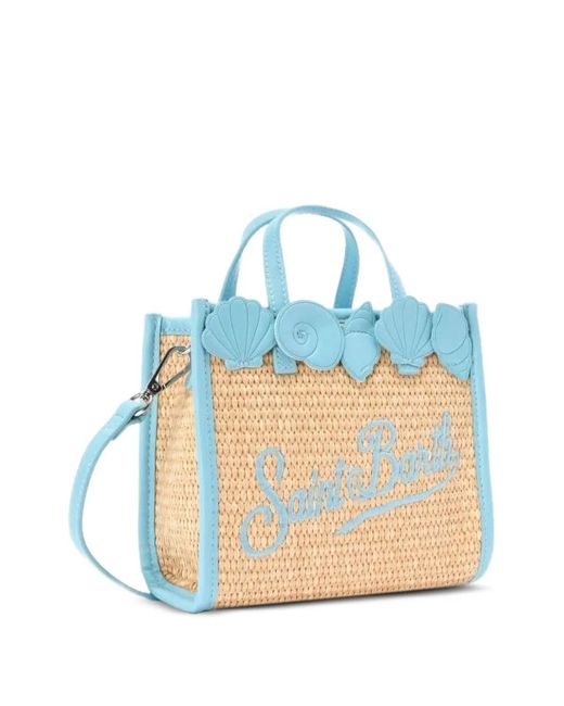 Mc2 Saint Barth Blue Vivian Shell-Appliqué Satchels Bag