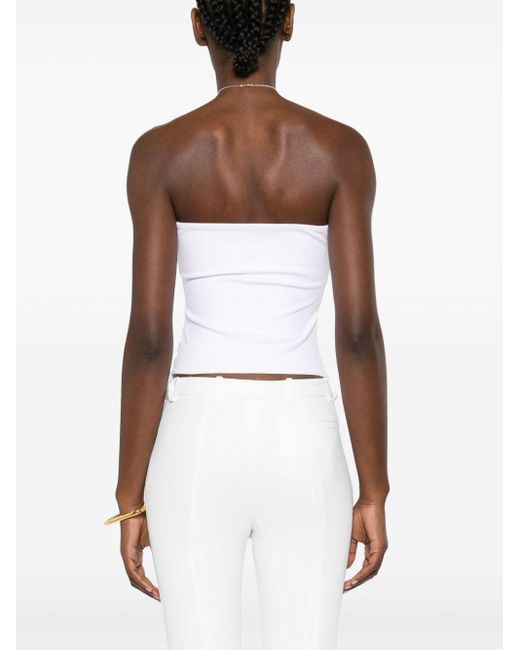 Wardrobe NYC Strapless Cropped Top in het White