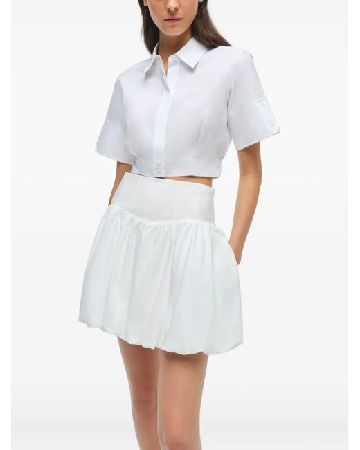 Jonathan Simkhai White Pippa Bubble-Hem Mini Skirt