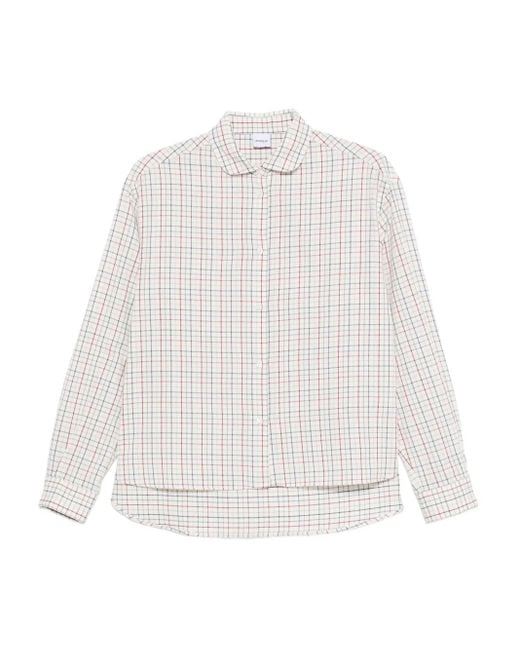 Aspesi White Peter-Pan-Collar Checked Shirt