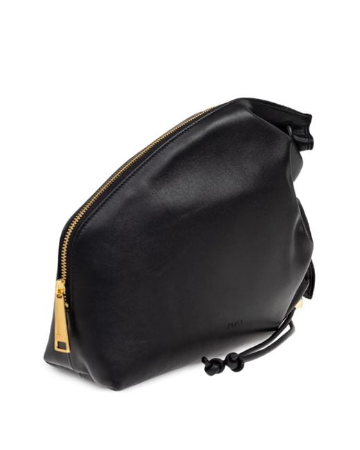 Furla Black Daisy Gathered Clutch Bag