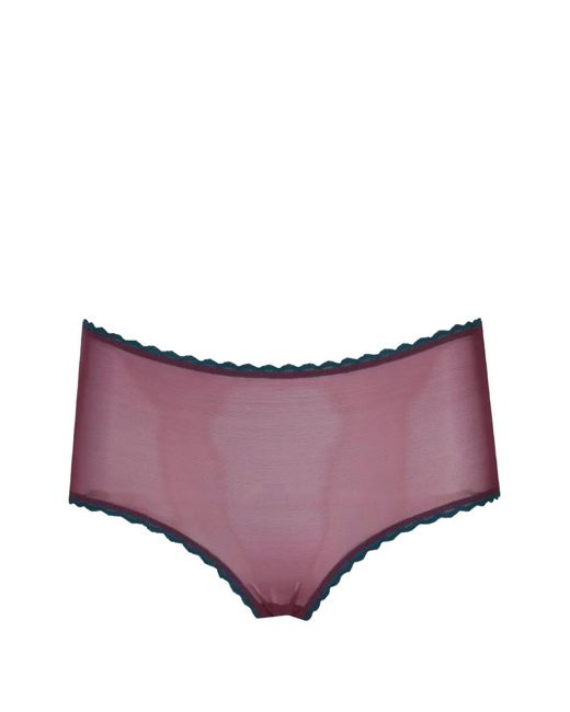 Laura Urbinati Purple Culotte Bicolore Bordée De Dentelle