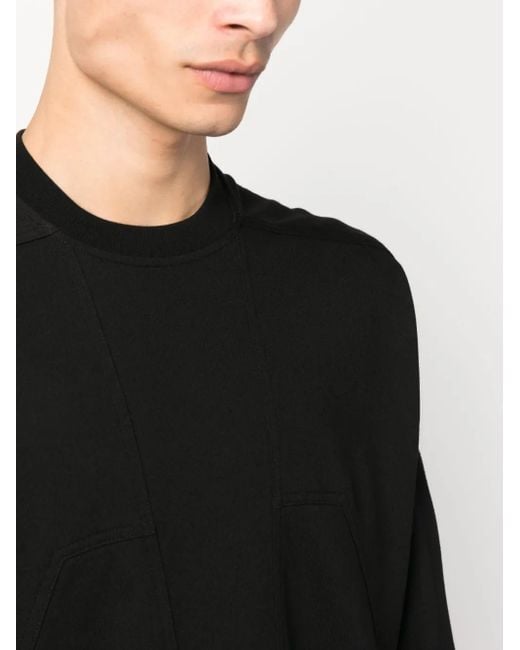 Rick Owens Black Splintered Peter Organic Cotton Jumper for men