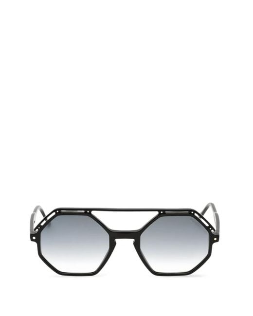 Cutler & Gross Black Geometric-Frame Sunglasses