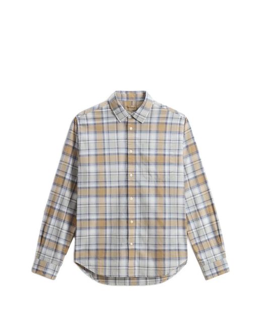 Woolrich White Checked Warren Shirt for men